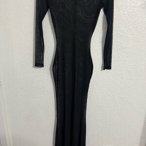 Good Time Women's Long  Cover-Up Size M Long Sleeves Dress Mesh Curvy # 343 NWOT